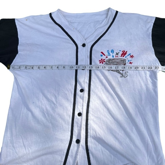 TAZMANIAN Devil Vintage 90’s Savage Slugger Baseball Jersey Shirt SZ L *READ - Picture 13 of 14